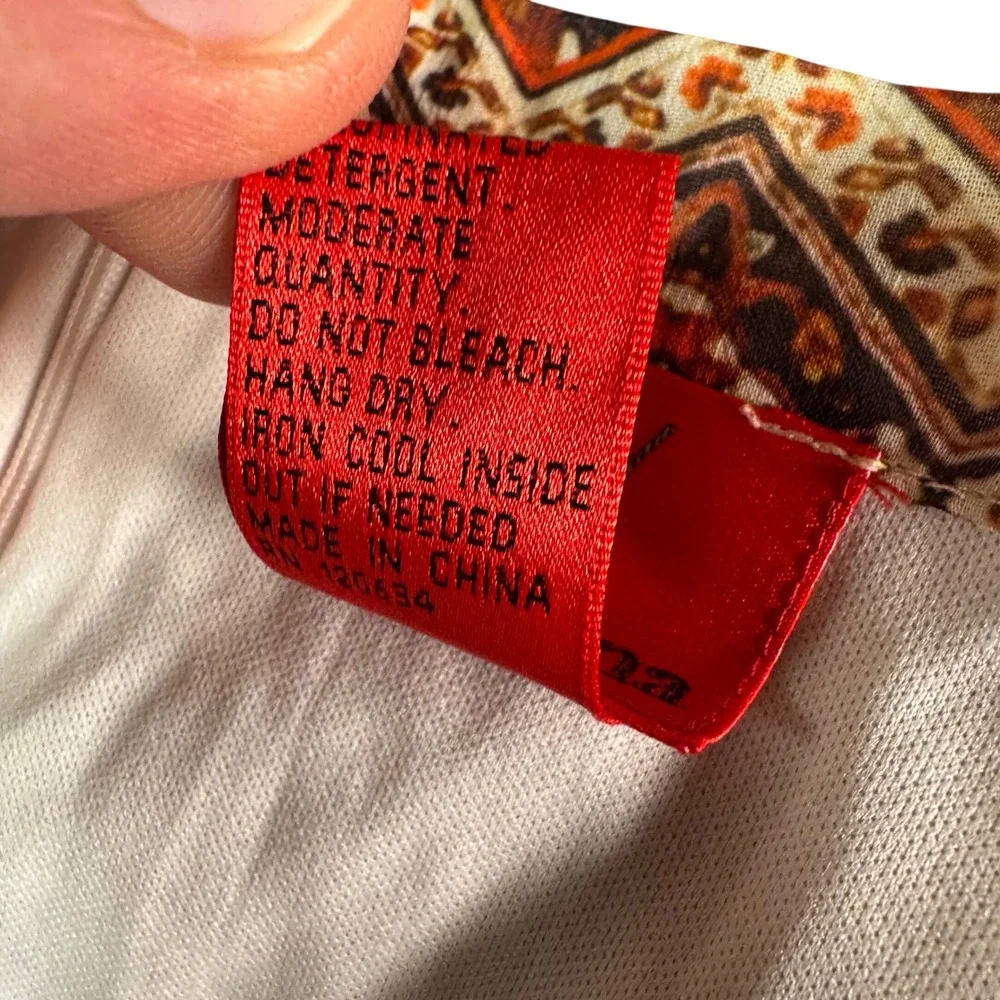 Cristina Boho Maxi Skirt‎ Tribal Print Asymmetrical Hem Y2K Festival Style XL - Picture 3 of 7